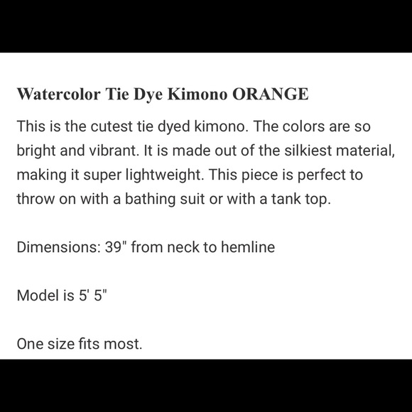 Watercolor Tie-Dye Kimono - Picture 3 of 3